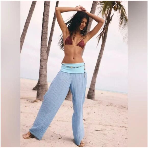 NWOT Free People Ride With Me Striped Pants XS Yellow/Orange - Picture 3 of 3